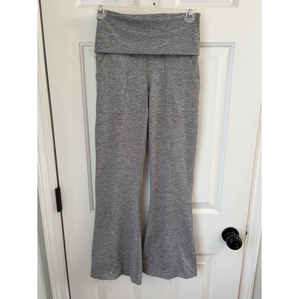 Offline by Aerie The Hugger High Waisted Foldover Flare Leggings Gray Size S